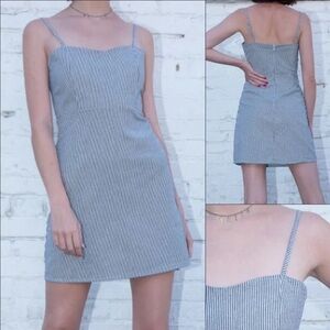 Brandy Melville Blue and White Striped Mini Dress